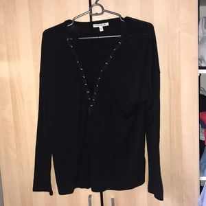 Express long-sleeved lace up